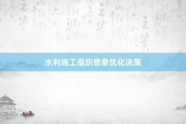 水利施工组织想象优化决策